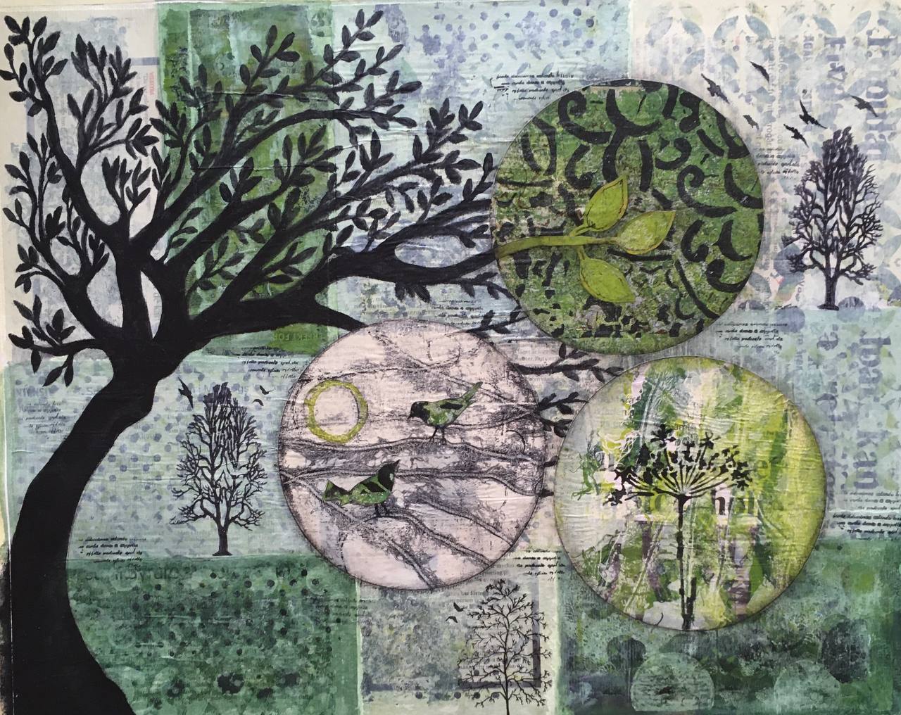 Mixed Media — Blue Circle