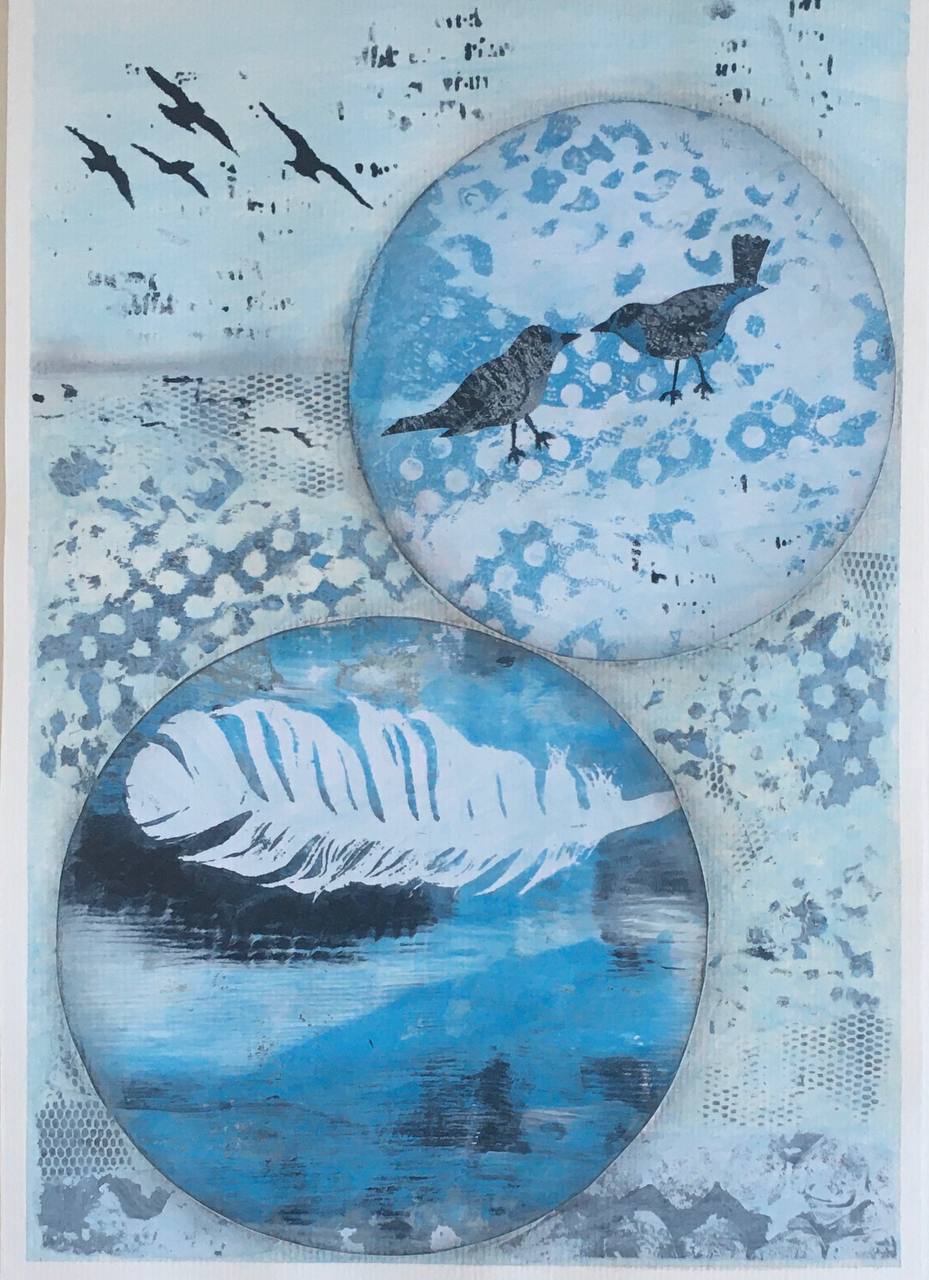 Mixed Media — Bird and Nest