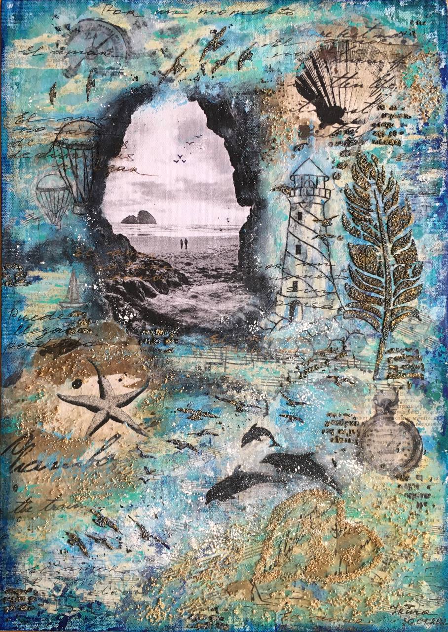 Mixed Media — Storks on the Roof